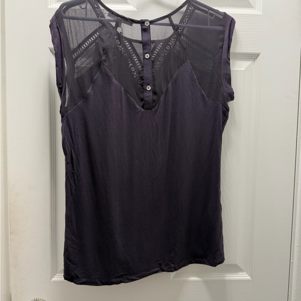 Daniel Rainn Purple Lace Detail Blouse - Picture 3 of 3
